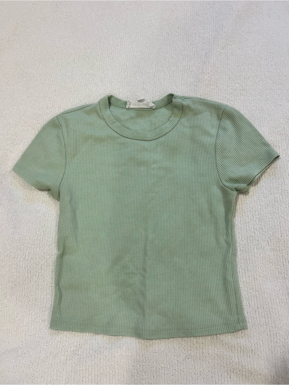 Women’s Short Sleeve Ribbed Tee in Sage Green